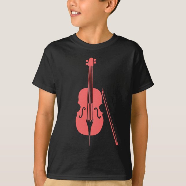 T-shirt Violoncelle - Rose Tropical (Devant)