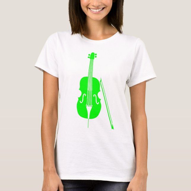 T-shirt Violoncelle - vert (Devant)
