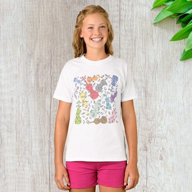 T-shirt Violons Et Notes Musicales (Créateur téléchargé)