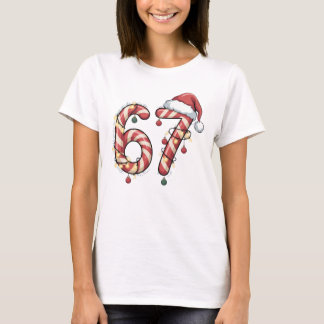 T-shirt Viral Six Seven (6-7) Canne en Sucre Meme Noël