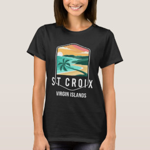 T-shirt Virgin Islands Beach Coucher de soleil Palm Tree S