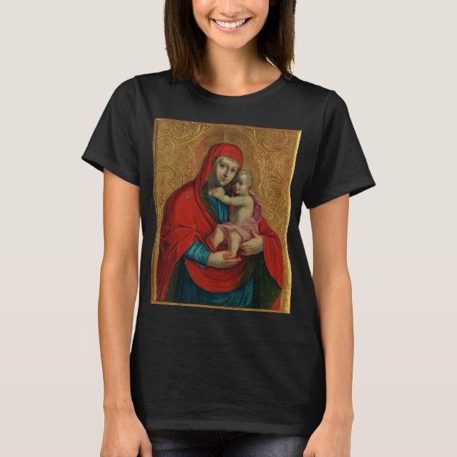 T-shirt Virgin Mary and Jesus Child by Jan Rombauer (Devant)