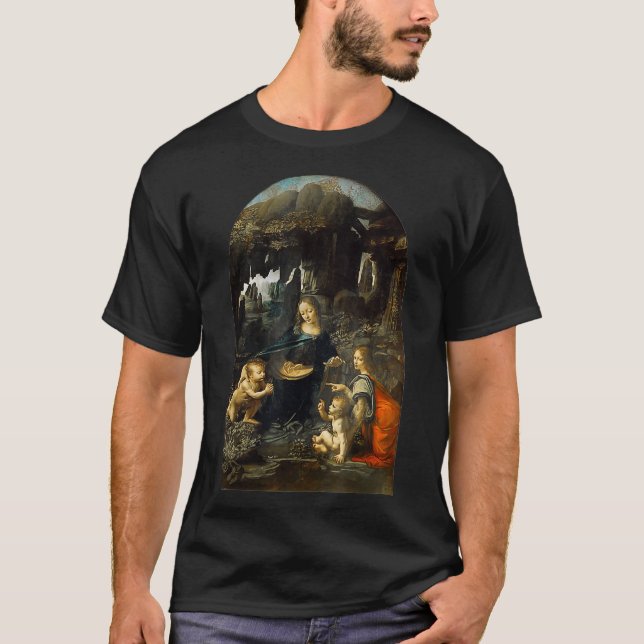 T-shirt Virgin of the Rocks by Leonardo da Vinci  (Devant)