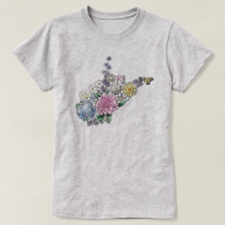T-shirt Virginie-Occidentale en fleurs