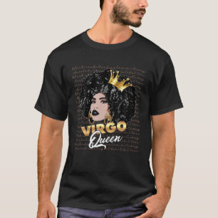 T-shirt Virgo Queen Anniversaire SIGNE Zodiaque Melanin Bl