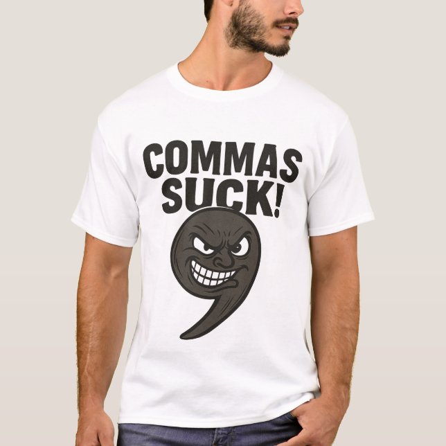 T-shirt virgule, édition, éditeur, livre (Devant)