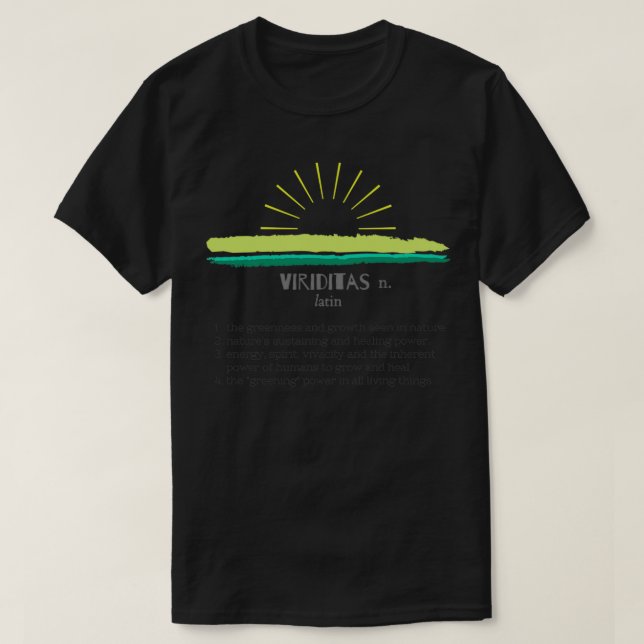 T-shirt Viriditas, puissance verdoyante de la typographie  (Design devant)