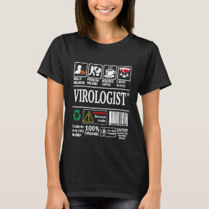 T-shirt Virologiste Compétences Étiquettes Résoudre le vin