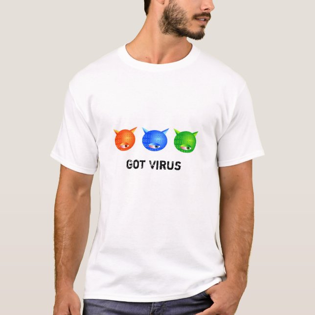 T-shirt Virus informatiques, obtenus le virus (Devant)