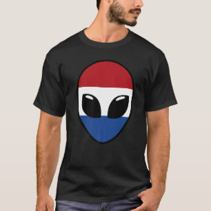 T-shirt Visage Alien Pays-Bas Hollande Drapeau Néerlandais