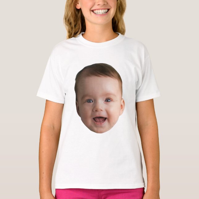 T-shirt Visage bébé personnalisé, drôle photo personnalisé (Devant)