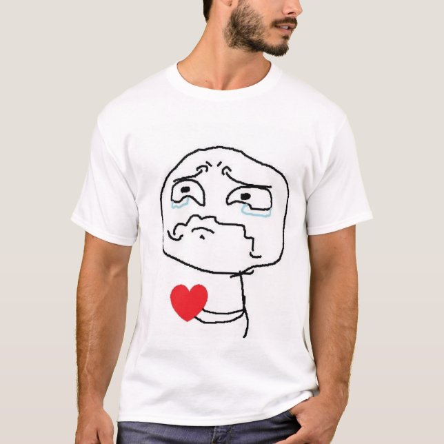T-shirt Visage comique du coeur brisé (Devant)