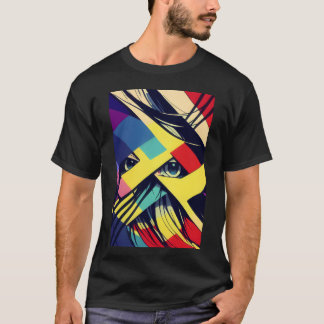 T-shirt Visage d'anime rétro