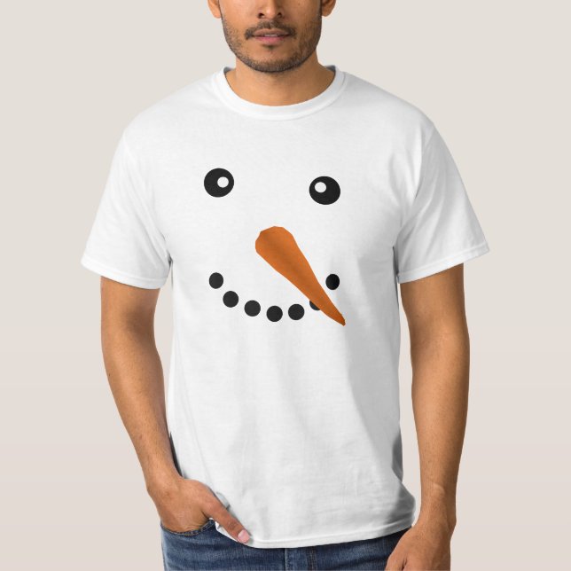 T-shirt Visage de bonhomme de neige (Devant)