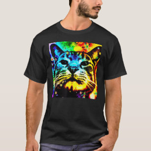 T-shirt Visage de chat de couleur profonde adorable chaton