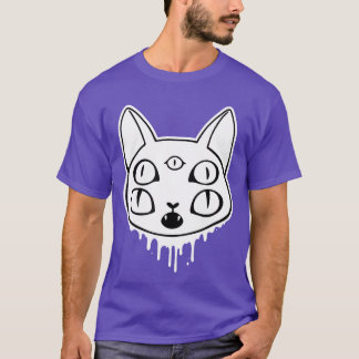 T-shirt Visage de Chat Effrayant et Terrifiant Art d'Horre