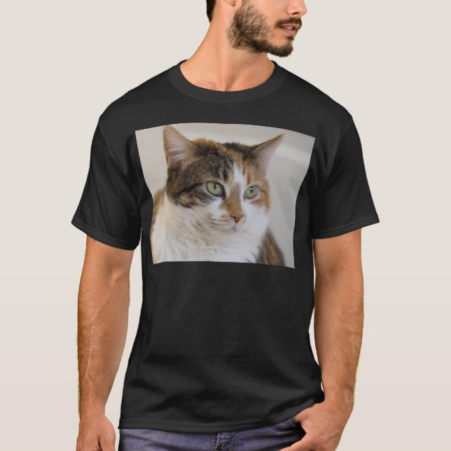 T-shirt Visage de chat tigré de calicot (Devant)