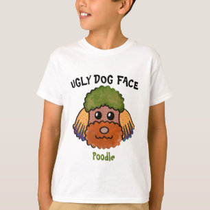 T-Shirt visage de chien caniche laid unique