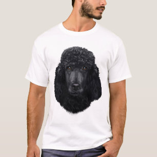 T-shirt Visage de chien de caniche noir