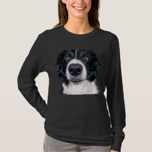 T-shirt Visage de chien noir et blanc