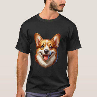 T-shirt Visage de chiot mignon amateur de chien Corgi heur