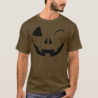 T-shirt Visage de citrouille drôle clin d'oeil Costume de