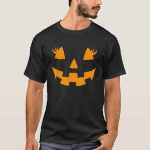 T-shirt Visage de Citrouille Jack O Lantern Cils Cosplay H