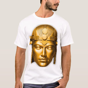 T-shirt visage de Guerrier Doré Blanc