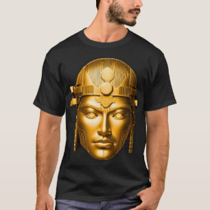 T-Shirt Visage de Guerrier Doré Luxe
