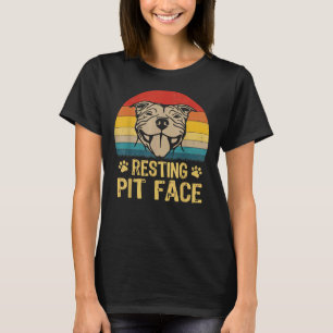 T-shirt Visage de l'aire de repos du chien Pitbull