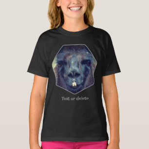 T-shirt Visage de lama noir intense personnalisé en gros p