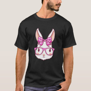 T-shirt Visage De Lapin Avec Lunettes De Soleil Pour Fille