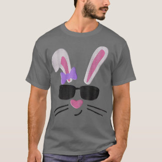 T-shirt Visage De Lapin Avec Lunettes De Soleil Pour Garço