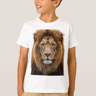 T-shirt Visage de lion majestueux aux yeux bleus Anima f