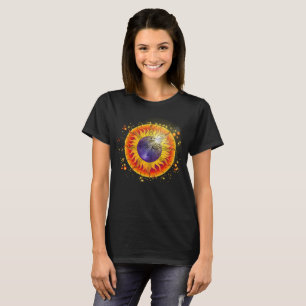 T-shirt Visage de lune total d'éclipse solaire