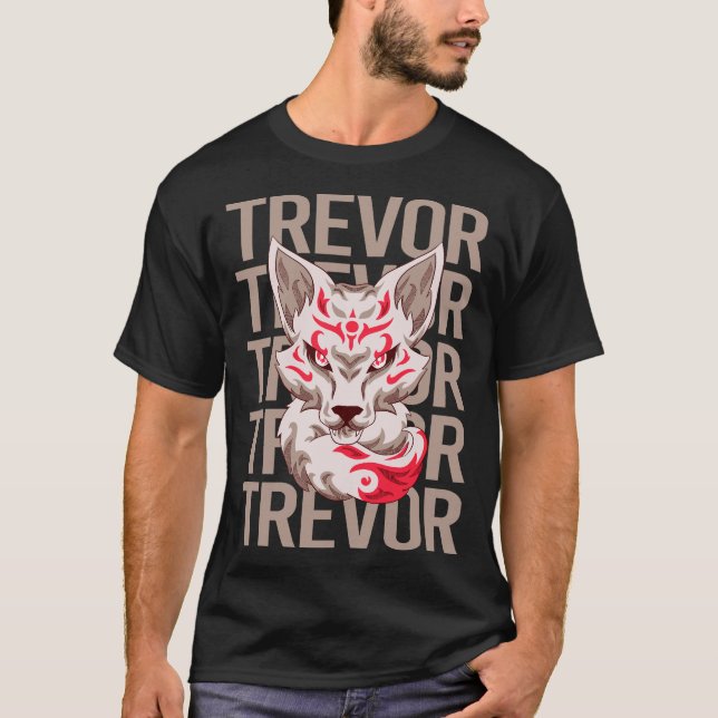 T-shirt Visage de Renard - Nom Trevor (Devant)