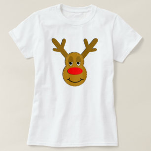 T-shirt Visage de renne de Noël