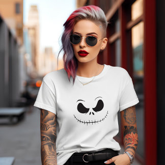 T-shirt Visage de Skeleton éffrayant