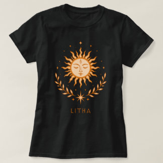 T-shirt Visage de soleil céleste itha Couronne botanique A
