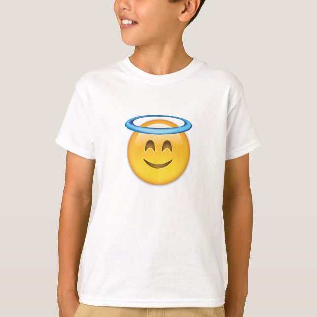 T-shirt Visage de sourire avec le halo Emoji (Devant)