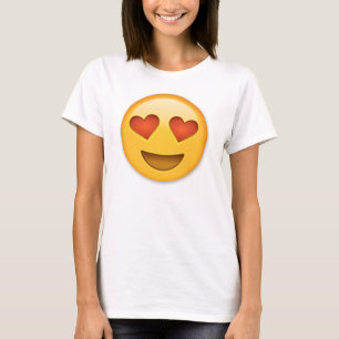 T-shirt Visage de sourire avec l'emoji en forme de coeur