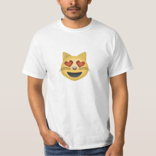 T-shirt Visage de sourire de chat avec les yeux en forme
