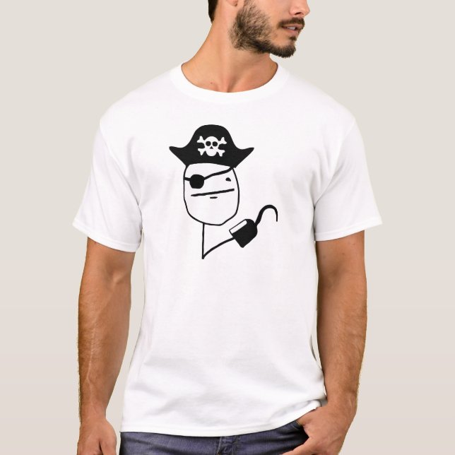 T-shirt Visage de tisonnier de pirate - meme (Devant)