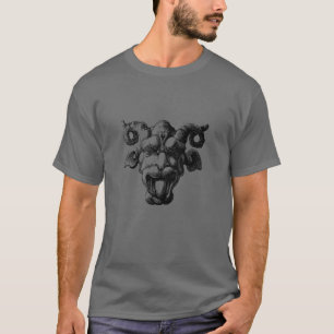 T-shirt Visage démoniaque effrayant avec des cornes