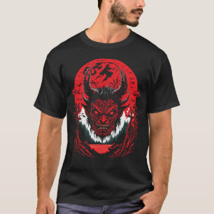 T-shirt Visage diabolique Satan   Design graphique de la t