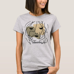 T-shirt Visage discret minimaliste solitaire