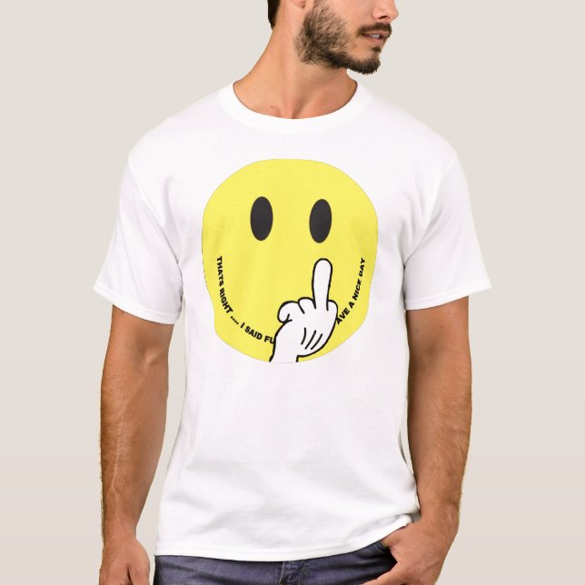 T-shirt visage donnant le doigt (Devant)