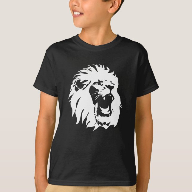 T-shirt Visage du lion rugissant (Devant)
