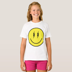 T-shirt Visage Émoticône Jaune Éclair Emoji Yeux