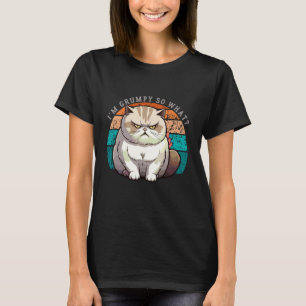 T-shirt Visage Féminin Grincheux Sarcastique Chat Angry Je
